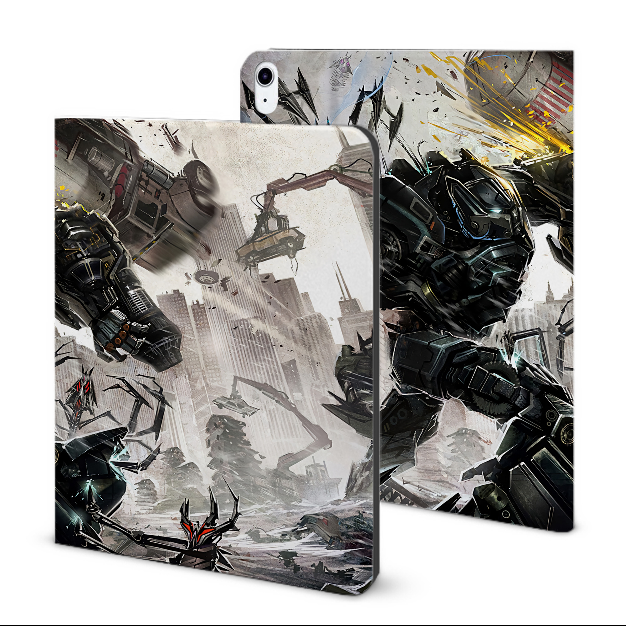 （画像用） Transformers トランスフォーマー IPad ケース ブック型 PUレザー TPU 耐衝撃 軽量 薄型 ペン収納なし 全面保護 IPad 各モデル対応